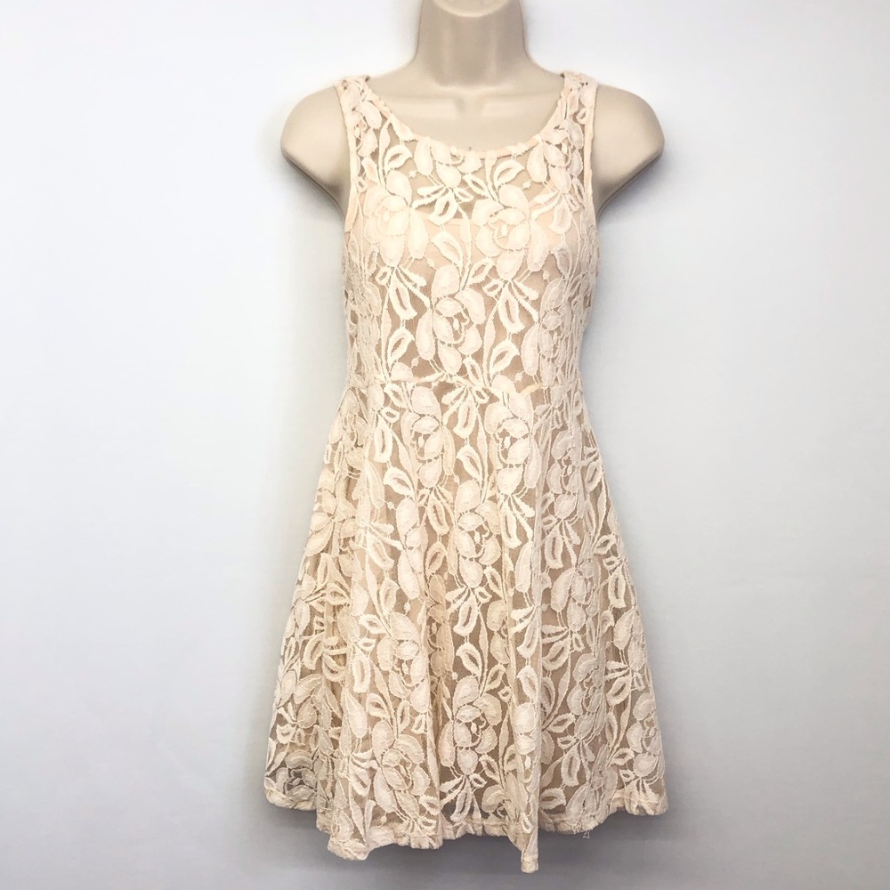 Free People Fairycore Ivory Lace Fit & Flare Dress